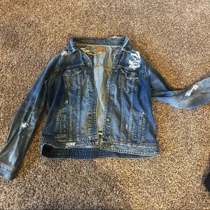 American Eagle distressed denim jacket XL